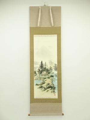 長尾梅友筆　四神相応図　肉筆絹本掛軸